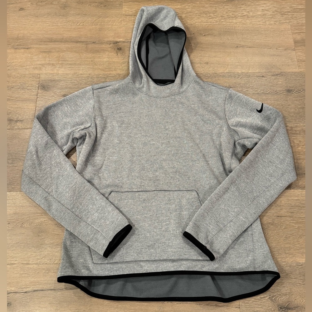 Nike Therma Tech Dri-Fit Heather Grey Pullover Hoodie Sweatshirt Womens